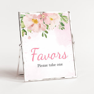 Poster Favoritos do Chá de fraldas Primavera Floral Cor-d