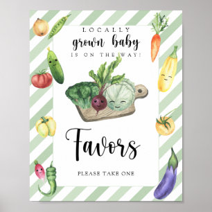 Poster Favoritos para chá de bebê Localmente Cultivados P