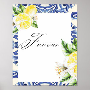 Poster Favoritos para chá de noiva com tema floral de lim