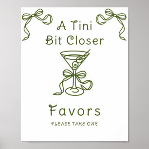Poster Favoritos para chá de noiva com tema Martini Bow