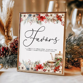 Poster Favoritos para festas de Natal Floral Holiday Tea
