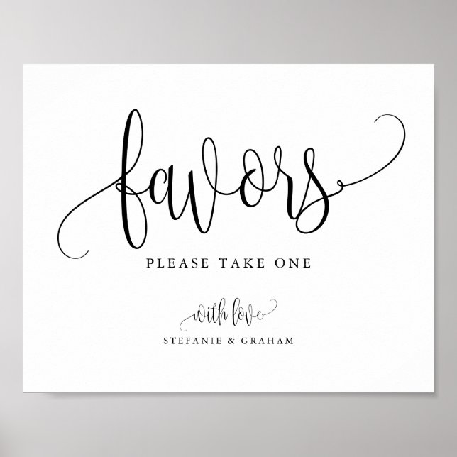 Poster Favoritos para festas de Script de Caligrafia Boni (Frente)