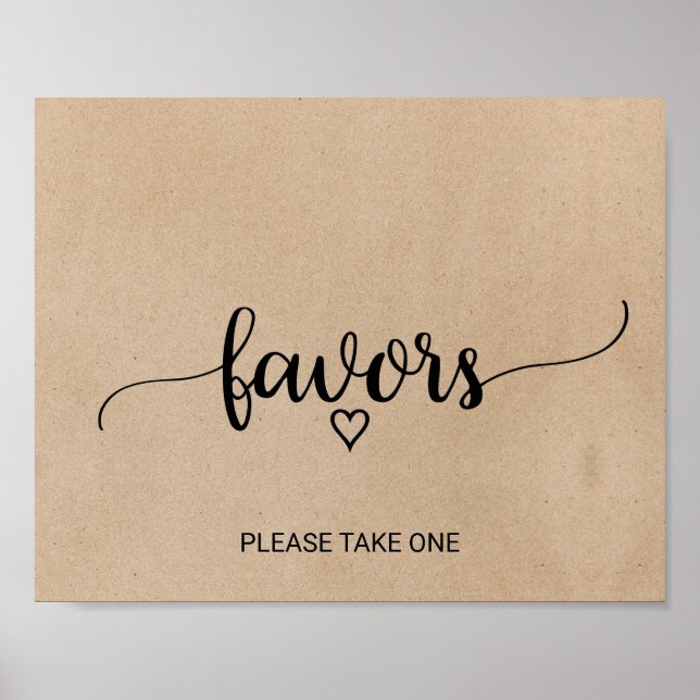 Poster Favoritos Simples de Caligrafia Kraft Falsa (Frente)