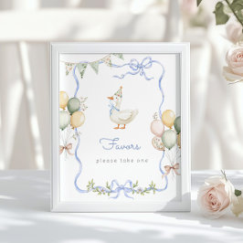 Poster Favors Azul Um Pato Bobo Festa de Aniversário