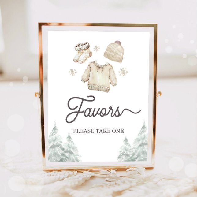 Poster Favors Watercolor Winter Baby It's Cold Outside (Criador carregado)