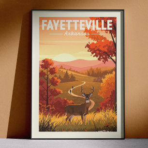 Poster Fayetteville Arkansas Antiga
