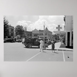 Póster Fayetteville do centro, Arkansas, os anos 30
