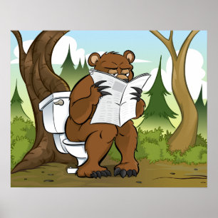 Póster Faz um excremento do urso nas madeiras