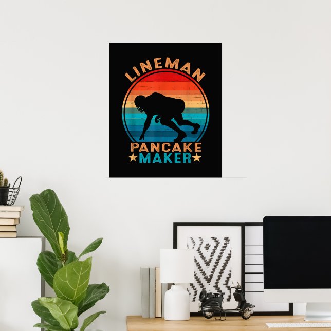 Poster Fazedor de Panqueca Lineman - Futebol Americano (Escritório em casa)