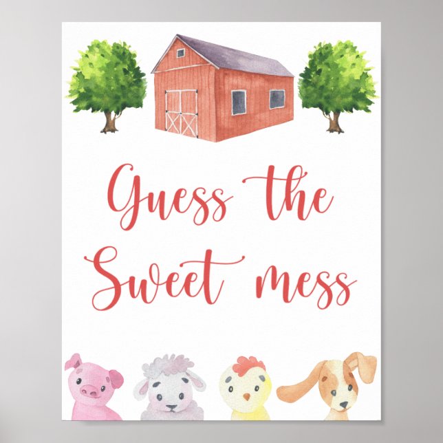 Poster Fazenda \ Adivinhe a bagunça doce (Frente)