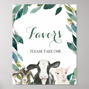 Poster Fazenda Animal Greenery Boy Favoritos para festas