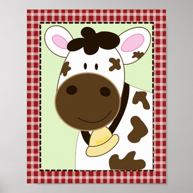Póster FAZENDA BABIES COW 8x10 BABY NURSERY ROOM IMPRESSÃ (Frente)
