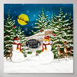 Poster Fazenda de Árvore Snowman