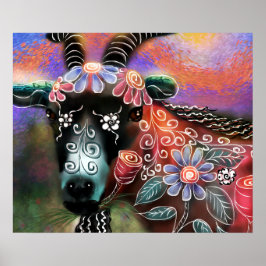 Poster Fazenda De Capim Floral Para Animais