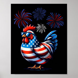 Poster Fazenda de frango azul-vermelho 4º O