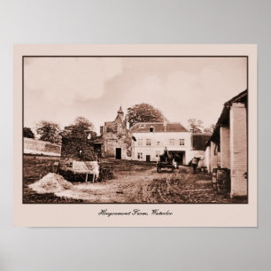 Póster fazenda de Hougoumont do vintage, Waterloo