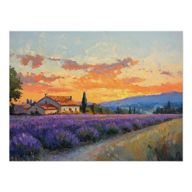 Póster Fazenda de lavanda na Proveniência (Frente)