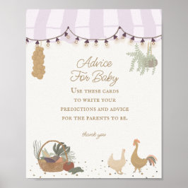 Poster Fazenda de mercado para agricultores cor-de-rosa,