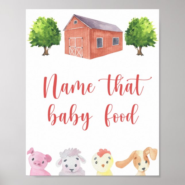 Poster Fazenda - dê o nome da comida (Frente)