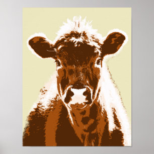 Poster Fazenda de vaca castanha