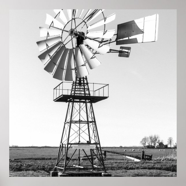 Poster Fazenda de Windmill de água agrícola (Frente)