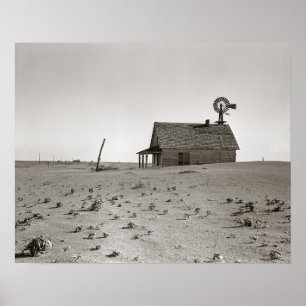 Póster Fazenda Dust Bowl, 1938. Foto Antiga