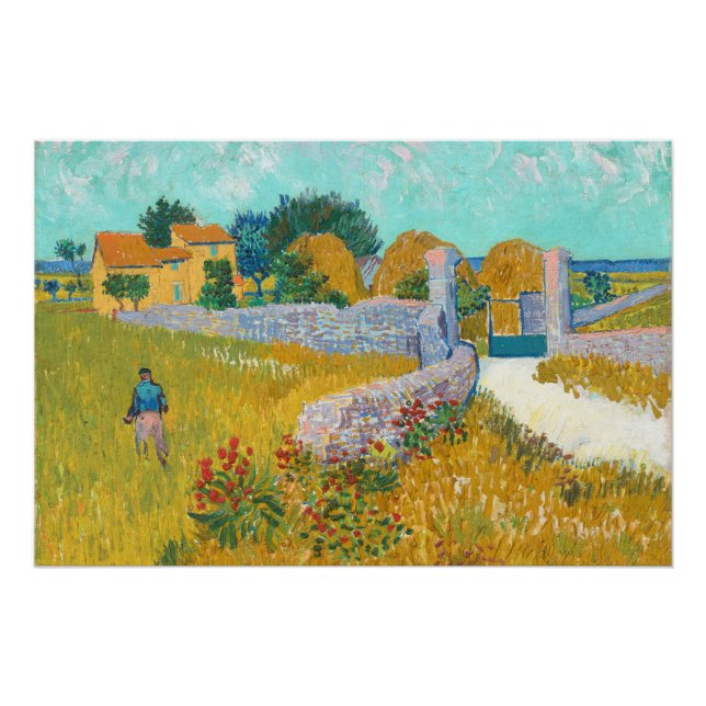 Póster Fazenda em Provença - Vincent van Gogh (Frente)