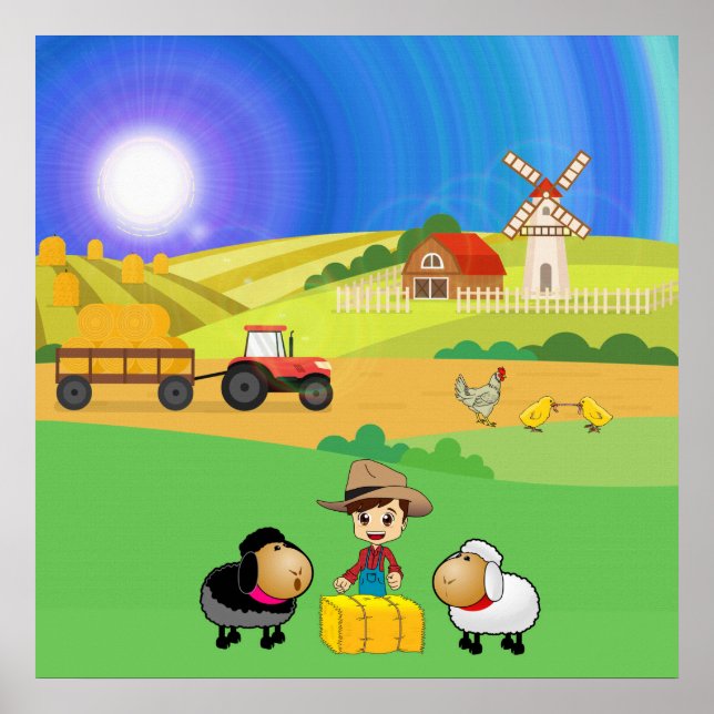 Poster Fazenda Fofa, Ovelhas e Frangos (Frente)