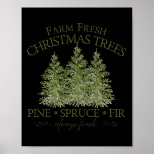 Poster Fazenda Fresca Árvores de Natal Pinheiras Pinheira