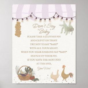 Poster Fazenda Fresca Do Mercado De Fazendeiros Rosa Não 