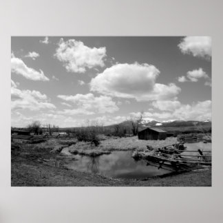 Póster Fazenda Montana em preto e branco