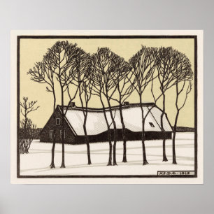 Poster Fazenda na neve por Julie de Graag Art Nouveau