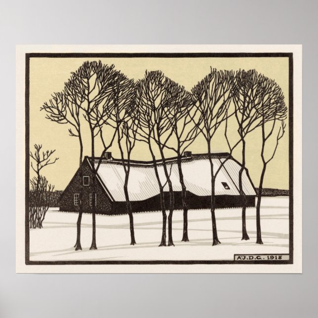 Poster Fazenda na neve por Julie de Graag Art Nouveau (Frente)