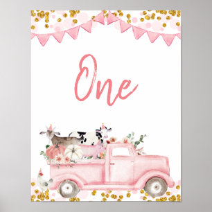 Poster Fazenda Pumpkin Pink Truck Drive Por Número De Tab