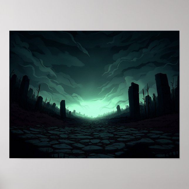Poster Fazenda Surreal de Ficção Científica com Ilustraçã (Frente)