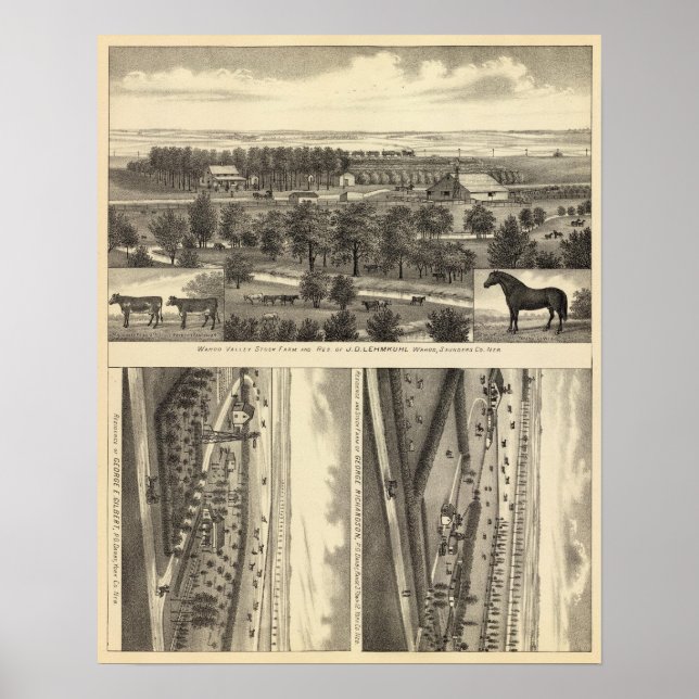 Póster Fazenda Wahoo Valley, Nebraska (Frente)