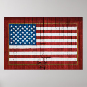 Poster Fazendas   American Flag Barn Mural