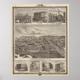 Póster Fazendas de Atlântico, de Iowa & bldgs