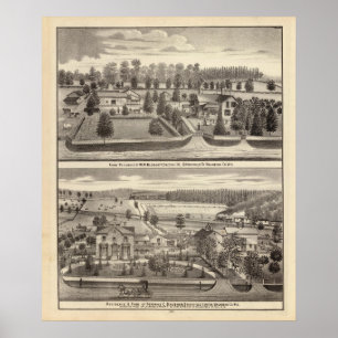 Póster Fazendas e residências de WR Blodgett e GC Daubner