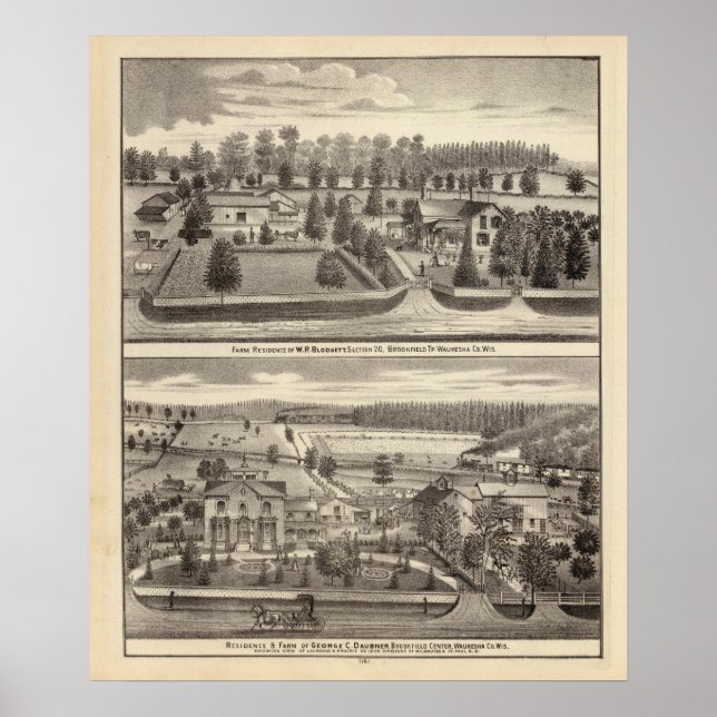 Póster Fazendas e residências de WR Blodgett e GC Daubner (Frente)