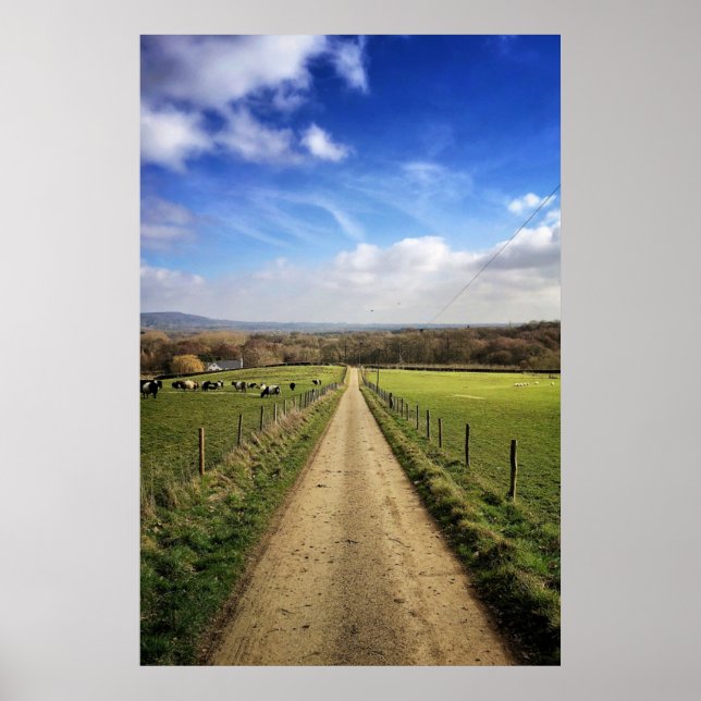 Poster Fazendas | Inglês Countryside Dirt Road (Frente)