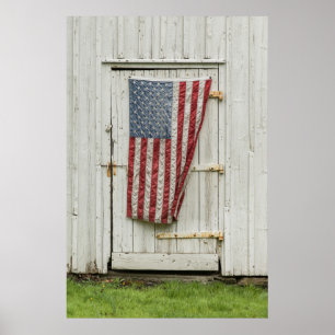 Poster Fazendas Porta Branca Com Bandeira Americana