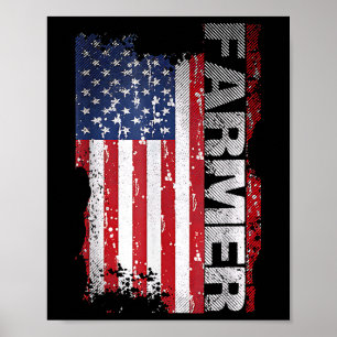 Poster Fazendeiro da Bandeira dos EUA para o Dia 4 de Jul