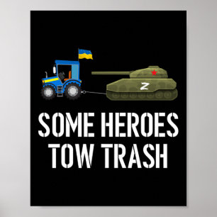 Poster Fazendeiro da Ucrânia Rebocando Tanque Abandonado