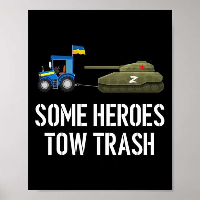 Poster Fazendeiro da Ucrânia Rebocando Tanque Abandonado (Frente)