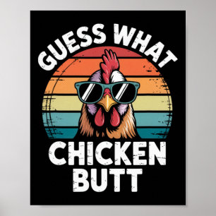 Poster Fazendeiro de Frango Engraçado Fazendo uma Adivinh