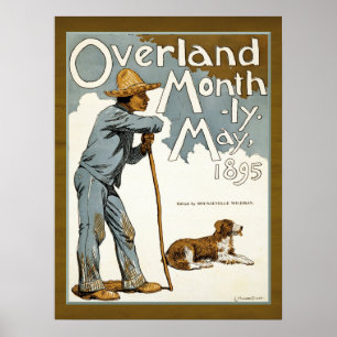 Póster Fazendeiro e cão da capa de revista do vintage