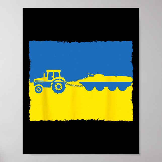 Poster Fazendeiro ucraniano engraçado rouba tanque russo  (Frente)