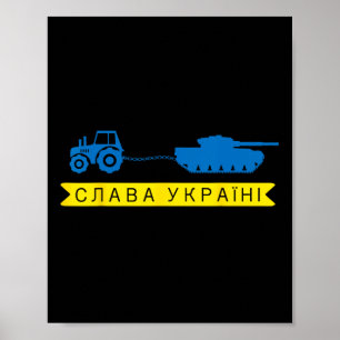 Poster Fazendeiro Ucraniano Roubando um Tanque Russo com