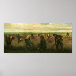 Póster Fazendeiros Plantando Batatas Van Gogh Belas Artes